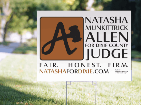 NATASHA MUNKITTRICK ALLEN yard Sign in a yard